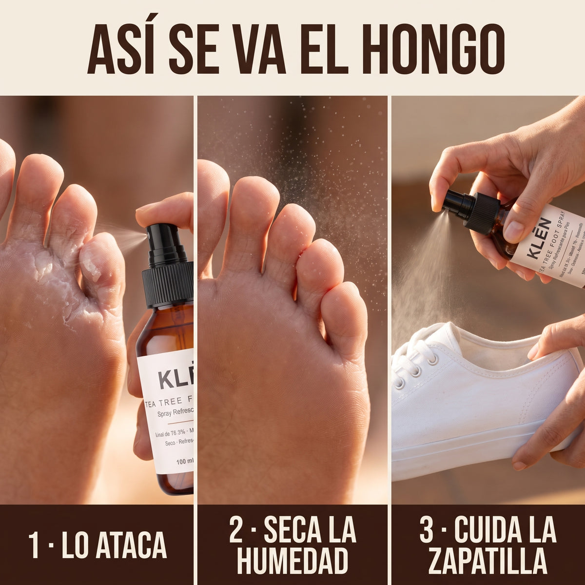 KLĒN Spray Antihongos para Pies con Árbol de Té