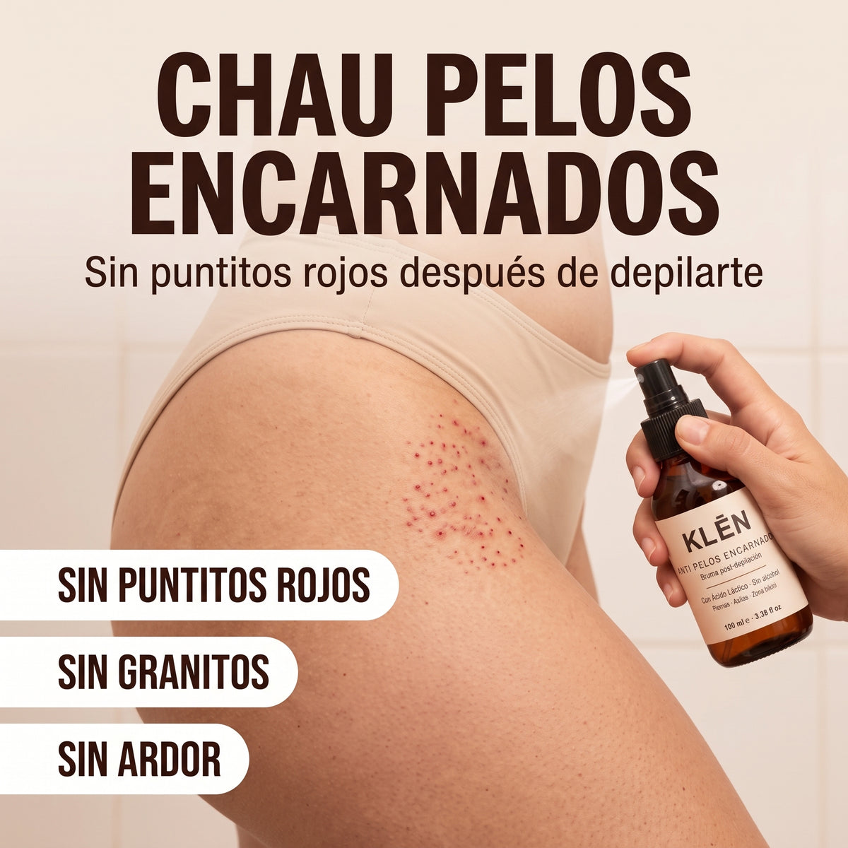 KLĒN Bruma Anti Pelos Encarnados con Ácido Láctico